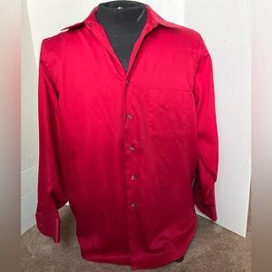 Geoffrey Beene Red Men's dress Shirt Sz large